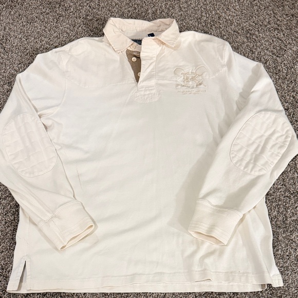Polo Ralph Lauren Other - Polo by Ralph Lauren Cream Long Sleeve Rugby Polo Mens Large